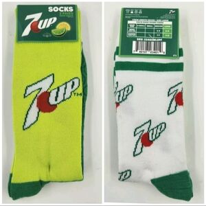 2 Pair 7 Up Soda Themed Socks